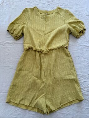 Cupshe Mustard Yellow Textured Romper